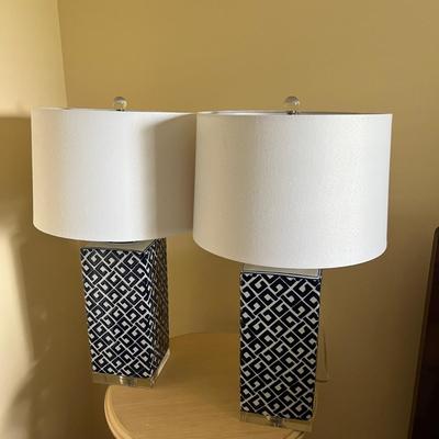 Pair of Rectangular Table Lamps (BR1-MG)