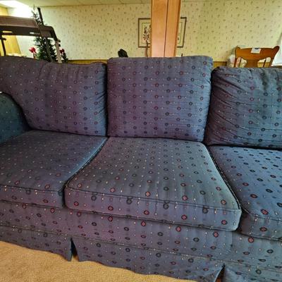 Blue Patterned Fabric Couch  (BLR-JS)
