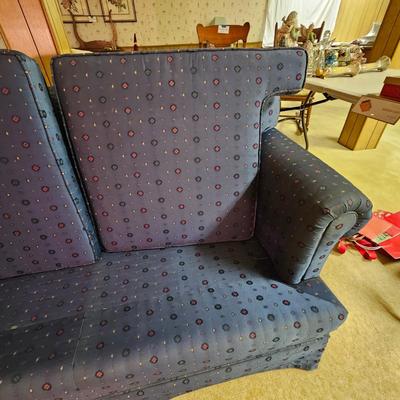 Blue Patterned Fabric Couch  (BLR-JS)