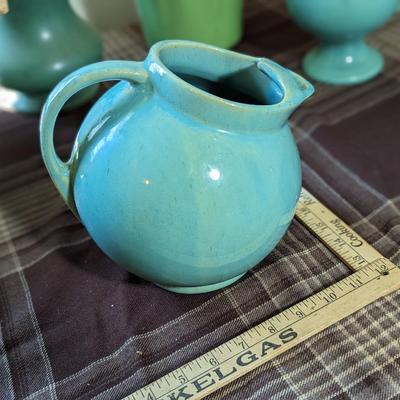 1940s Green McCoy Ball Pitcher with Ice Lip