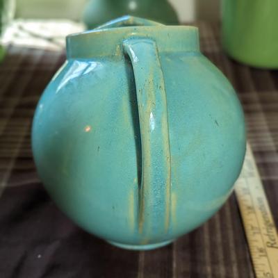 1940s Green McCoy Ball Pitcher with Ice Lip
