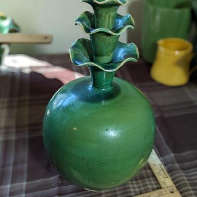 Gorgeous Vintage Green Pottery Vase