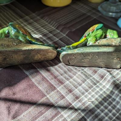 Antique Armor Bronze Clad Parrot Bookends