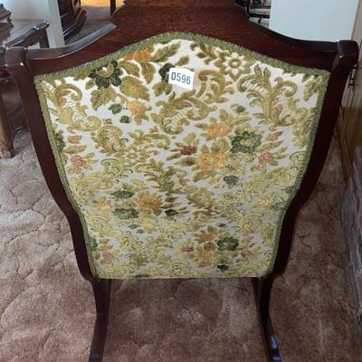Vintage Green Floral Pattern Rocking Chair