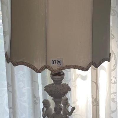 Vintage White Ceramic & Metal Lamp