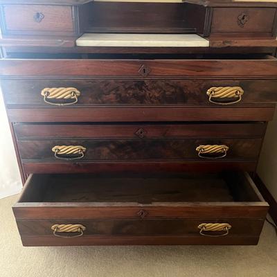 Antique Marble Top Dresser (BR1-MG)