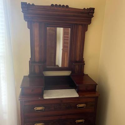 Antique Marble Top Dresser (BR1-MG)