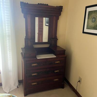 Antique Marble Top Dresser (BR1-MG)