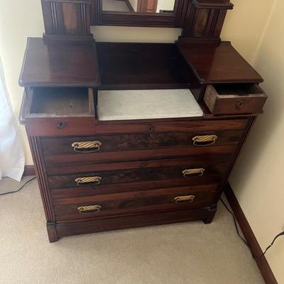 Antique Marble Top Dresser (BR1-MG)