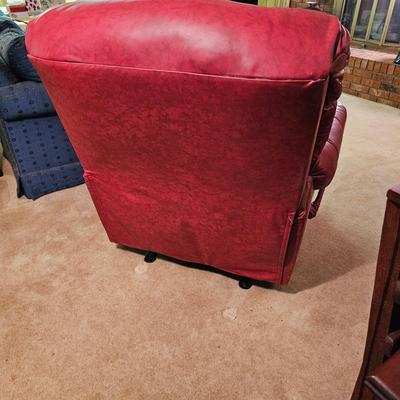 Red Faux Leather Recliner  (BLR-JS)