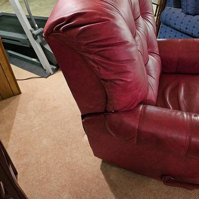 Red Faux Leather Recliner  (BLR-JS)