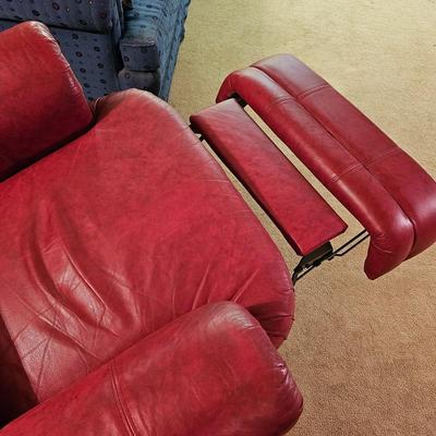 Red Faux Leather Recliner  (BLR-JS)