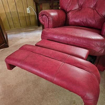 Red Faux Leather Recliner  (BLR-JS)