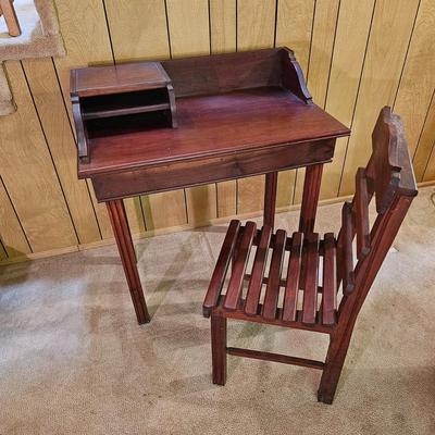 Vintage Solid Wood Desk & Chair  (BLR-JS)