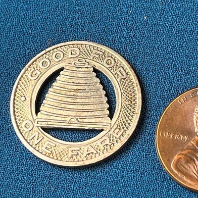 VINTAGE OPEN WORK SALT LAKE CITY LINES BUS TOKEN 