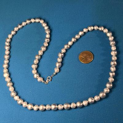 SILVERY GREY FAUX PEARL STRAND by TRIFARI