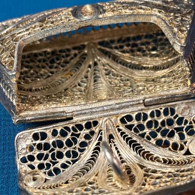 BEAUTIFUL SILVER? FILIGREE PURSE NECKLACE PENDANT 