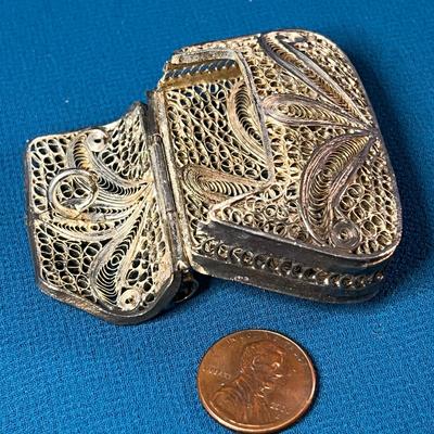 BEAUTIFUL SILVER? FILIGREE PURSE NECKLACE PENDANT 