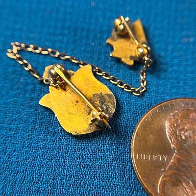 ATHENIAN JCF 2 PART LAPEL PIN w/ 47 AND COWBOY HAT WHAIN- FRATERNITY PIN?