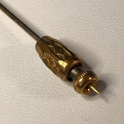 FANCY BLUE RHINESTONE FAUX PEARL STICK PIN FANCY END