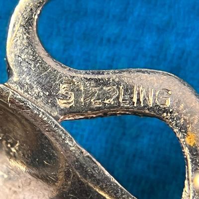 EXQUISITE STERLING ENAMELED, MARCASITE COMEDY/TRAGEDY PIN