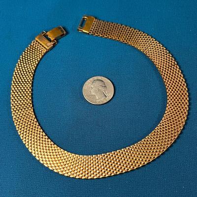 GOLD TONE CHAIN BAND CHOKER NECKLACE