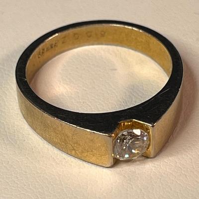 MODERN STYLE DIAMOND-LIKE SOLITAIRE BRASS RING