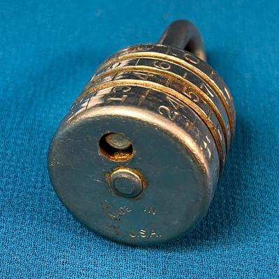 EARLY BARREL STYLE COMBINATION DIAL PADLOCK 