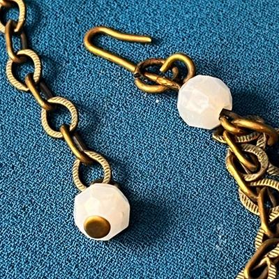 OLD FASHIONED INTRICATE CHOKER WITH OPALESCENT STONES