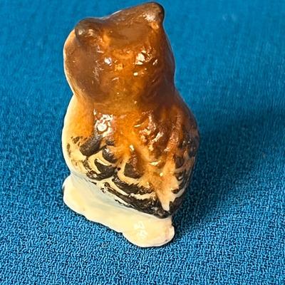 MINIATURE CERAMIC OWL FIGURINE