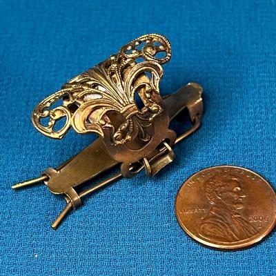 UNUSUAL FANCY FILIGREE HAIR CLIP/ PONY TAIL HOLDER PAT. 1913