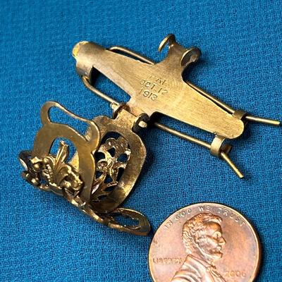 UNUSUAL FANCY FILIGREE HAIR CLIP/ PONY TAIL HOLDER PAT. 1913