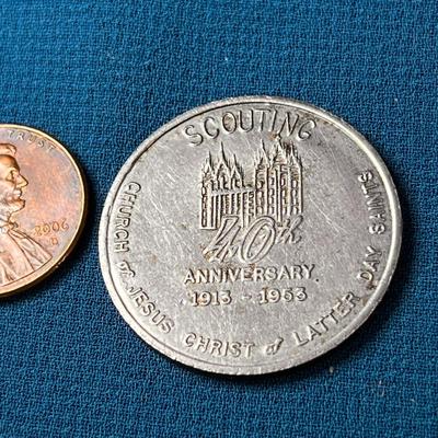 VINTAGE L.D.S. HIGH RANK ACHIEVEMENT IN B.S.A. ANNIVERSARY YEAR TOKEN