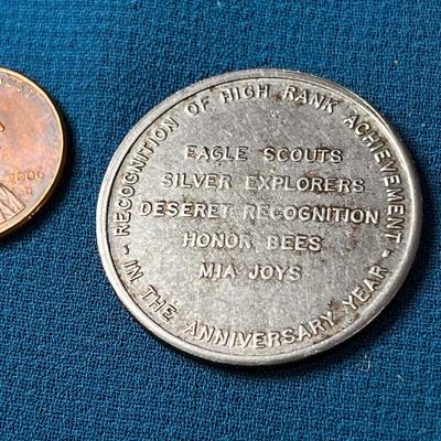 VINTAGE L.D.S. HIGH RANK ACHIEVEMENT IN B.S.A. ANNIVERSARY YEAR TOKEN