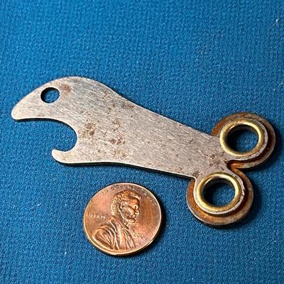 VINTAGE 2-IN-1 CAN OPENER KNIFE SHARPENER POCKET TOOL KEY CHAIN FOB