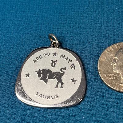 CHROME â€œTAURUSâ€ ZODIAK SIGN CHARM/FOB MADE IN JAPAN