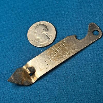 VINTAGE FISHER BEER CAN/BOTTLE OPENER KEY CHAIN FOB