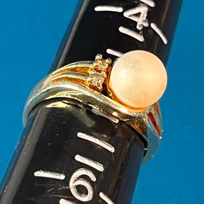 REAL PEARL 14KT GE RING