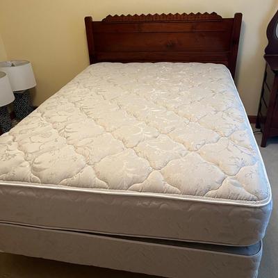 Full Size Wooden Headboard & Metal Bed Frame (BR1-MG)