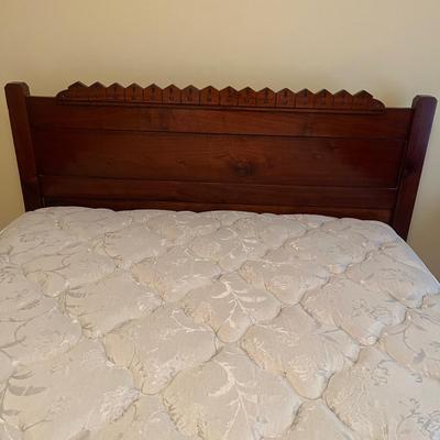 Full Size Wooden Headboard & Metal Bed Frame (BR1-MG)