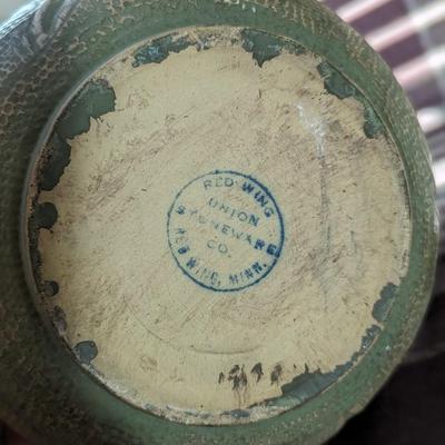 RED WING UNION STONEWARE BRUSHWARE OAK LEAF VASE
