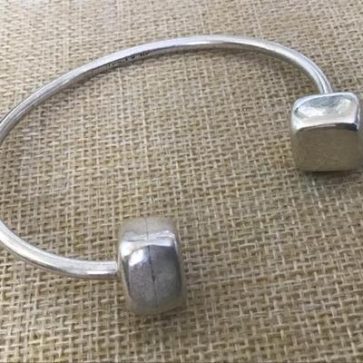 925 Silver Bracelet Cube Signed