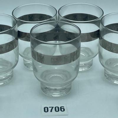 Vintage Glass Cocktail Cordial Glasses