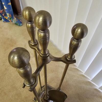 Antique Gold Cast Iron Fireplace Set (BLR-JS)