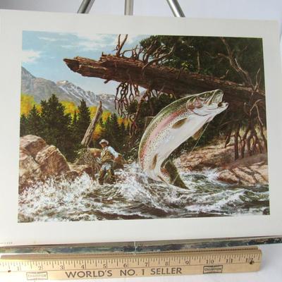 Lot 642:  Older USA Litho, Fishing Trout