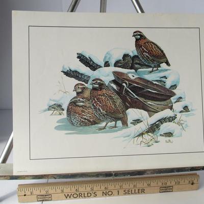 Lot 645:  Two Older USA Litho Prints, Ruffled Grouse, Partridges
