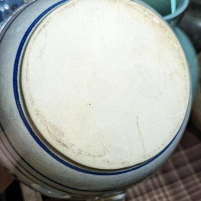 Vintage Aksini Salt Glazed Blue and Gray Teapot