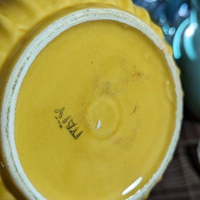 #2 Porcelain Plant Planter Pot Yellow Brown