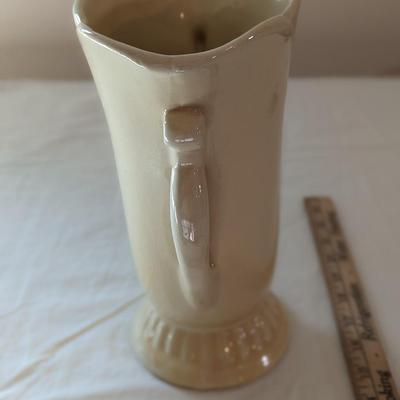 Yellow Tulip Vase Vintage Pottery Urn Side Handles