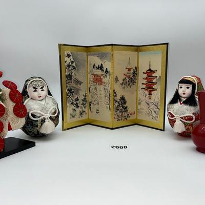 Vintage Japanese Wooden Dolls and Decor
